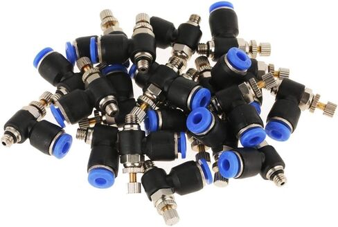 OD 4mm Tube SL4-M5 Pneumatic, 4Mm Push To Connect M5 Sc3U-M5-4 Air Fitting Air flow Regulator Throttle Valve Speed Control Valve Tube Water Hose Fittings Quick Connector(20Pcs) in Saudi Arabia