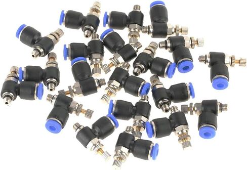 OD 4mm Tube SL4-M5 Pneumatic, 4Mm Push To Connect M5 Sc3U-M5-4 Air Fitting Air flow Regulator Throttle Valve Speed Control Valve Tube Water Hose Fittings Quick Connector(20Pcs) in Saudi Arabia
