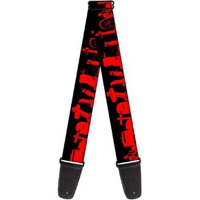 Buckle-Down Guitar Strap Graveyard Black Red 2 Inches Wide (GS-W30737)