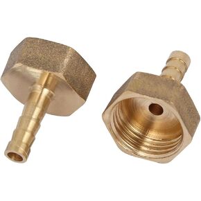 uxcell 1/2BSP Female Thread 6mm Hose Barb Brass Tubing Coupler Connector Fitting 4pcs