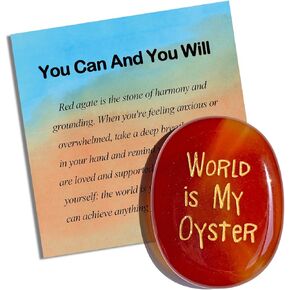 World is My Oyster Agate Healing Crystal Inspirational Gifts You Got This Cheer Up Gift for Women Men in Kuwait