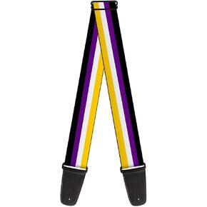 Buckle-Down Guitar Strap, Flag Non Binary Stripe, 2 Inches Wide