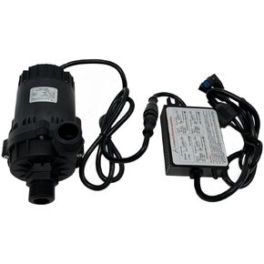 Heavy Duty Low Noise 24V 120W Micro Brushless DC Water Pump DC60G-24120A-1, 12m 39ft 1003GPH, Speed/Flow Adjustable, DRY RUN Protection, For Cooling Circulation Pressure Sys