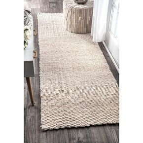 nuLOOM Hailey Hand Woven Jute Runner Rug, 2' 6" x 8', Off-white