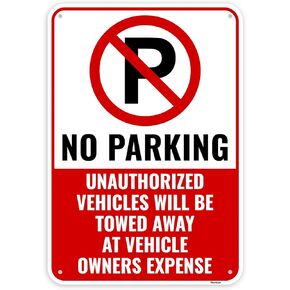 1PC No Parking Sign Will Be Towed, 13 x 9 Inches - Aluminum - No Unauthorized Parking Tow Away Zone Sign