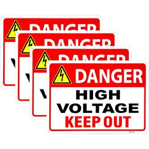 Danger High Voltage Sign Keep Out Sign 10x14 Aluminum Durable/Weatherproof Up to 7 Years Outdoor (2 Pack)