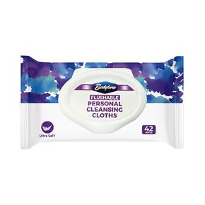 Flushable Personal Cleansing Cloths for Adults (42 Count (Pack of 1) - Ideal for Bathing, Menstrual Care, and Incontinence | Unscented Adult Wipes for Confidence in Freshness