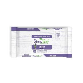 Simpleaf Lavender Essential Oil Flushable Wipes 50 Count