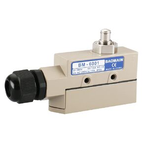 مفتاح حد مختوم من Baomain TZ-6 TZ-6001 AC 250V 15A مكبس فقط لباب الدفع والسحب/الباب القابل للطي - مناسب لستائر Maxwell وPioneer وAerial وAwoco وMars Air وWelbon IP65 CE
