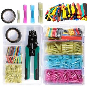 Heat Shrink Butt Wire Connectors Red Insulated Waterproof Electrical Wire Automotive Marine Grade Wire Crimp Terminals Butt Splices Boat Truck