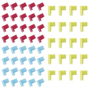 60PCS Nylon Flag Spade Quick Disconnects Female Wire Connector 90 Degree Electrical Crimp Wire Terminals Right Angle Spade Connector Durable Terminal Connectors
