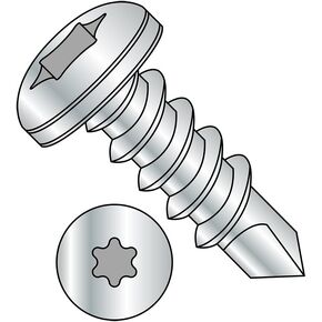 Small Parts 1008KTP Steel Self-Drilling Screw, Zinc Plated Finish, Pan Head, Star Drive, #2 Drill Point, #10-16 Thread Size, 1/2" Length (Pack of 100) in Kuwait