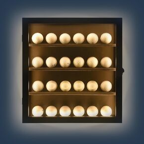 حافظة عرض كرة الجولف مع ضوء LED إطار كرة جولف أكريليك شفاف محمي من الأشعة فوق البنفسجية صندوق عرض كرة الجولف اللامع رف حامل عرض لخزانة كرات الجولف التذكارية in Kuwait