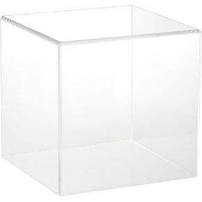 Plymor Clear Acrylic Display Case with Clear Base, 8" x 8" x 8"
