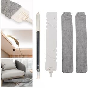 Retractable Gap Dust Cleaner, Microfiber Hand Duster Cleaning Tools, with 2 Washable Dusting Cloths and Long Handle Retractable Duster Brush for Under Fridge & Appliances Duster
