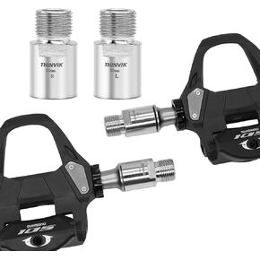 Thinvik Bike Pedal Extenders, Alloy Extended Pedal Spacer for 9/16 inch Pedals, Bicycle Pedal Extensions - Extended by 20mm/ 0.79inch