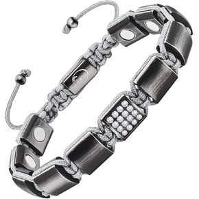 JEROOT Magnetic Bracelets for Men, Hand-Woven Men's Magnetic Therapy Bracelet for Pain Relief Elegant and Versatile Men's Bracelets