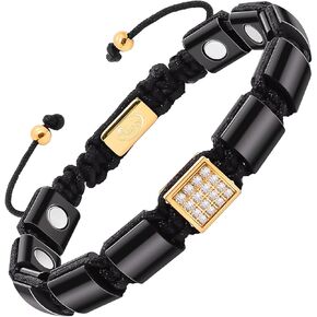 JEROOT Magnetic Bracelets for Men, Hand-Woven Men's Magnetic Therapy Bracelet for Pain Relief Elegant and Versatile Men's Bracelets