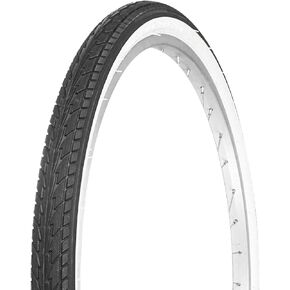 26 x 1.75 Inch Bike One/Two Pack Bicycle White Wall Side Black Tires Folding Bead Tires Compatible with 26 Inch City Bike, Lady Bicycle, Cruiser Bikes