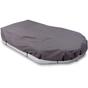 Pyle Inflatable Boat Cover - 8.5’ - 9.5’ ft. Armor Shield Protective Storage - Waterproof 600 Denier Canvas and Weather Resistant with Sun Damage Protection (PCVFLT13) , Gray