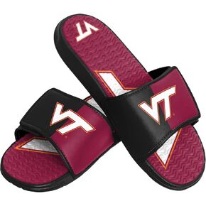 FOCO Virginia Tech Hokies NCAA Mens Colorblock Big Logo Gel Slides - L