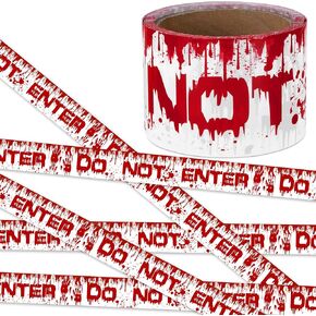 2.5 in x 82 ft Halloween Caution Tape- Halloween Decorations Fright Warning Tapes- Halloween Printed Barricade Tape- Creepy Scary Decoration Tape for Halloween Party Decoration (Do Not Enter)