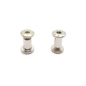Screw Post Fit for 5/16 inch(8mm) Hole Dia, Male M6x12mm Female 12mm Hex Drive Binding Bolts for Leather Wood Furniture, Stainless Steel Silver 5 Sets