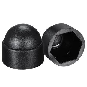 uxcell Plastic Dome Nut Protection Cap Covers, M10 Nut Cover Black 100pcs