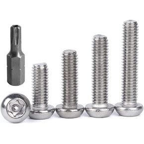 Stainless Steel Button Head Screws Torx Machine Screws M5 Sheet Metal Screws Security Silver Screws Anti-Theft Tamper Proof. (M5*50mm * 25pcs)