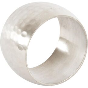 SARO LIFESTYLE NR104.S 4-Piece Shape Napkin Ring Set, Silver, Round