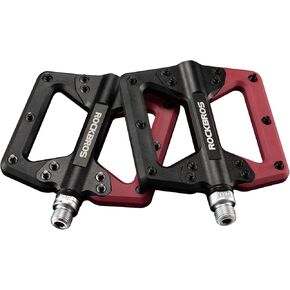 ROCKBROS Mountain Bike Pedals Flat MTB Pedals Non-Slip Lightweight Nylon Fiber Bicycle Platform Pedals for BMX MTB 9/16"