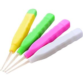 Baby LED Light Ear Pick, Flashlight Earpick Earwax Cleaning & Removal Tool Ear Wax Remover Clip Tweezers with 3 Ear Spoon for Baby and Adult