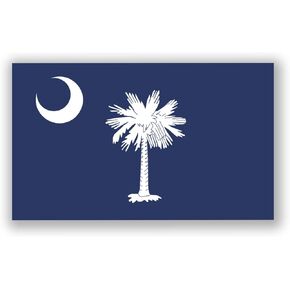 2-Pack South Carolina State Flag Decal Stickers | Official Flag of South Carolina Stickers | 5-Inches by 3-Inches | Premium Quality Vinyl | PD346