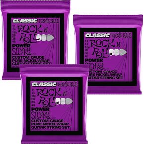 3 PACK Classic Ernie Ball 2250 Rock N Roll Power Slinky Electric Guitar Strings 11-48