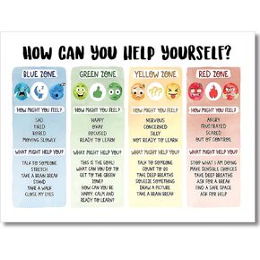ARBOMG Children's emotional charts Mental health posters help students understand emotions posters -emotions poster Calm Down Corner Classroom Decorations For Preschool Teachers 12x16 in UnFramed