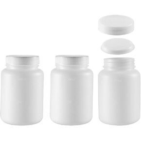 uxcell Plastic Lab Chemical Reagent Bottle 500ml/16.9oz Wide Mouth Sample Sealing Liquid Storage Container 3pcs