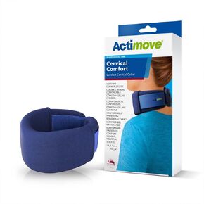 Professional Cervical Comfort Collar | Soft Foam Neck Brace for Sleeping - Relieves Neck Pain & Spine Pressure, Neck Collar Brace Support After Whiplash or Injury | Blue, Medium
