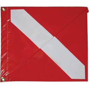 Taylor Made Products 4200 Diver Down Boat Flag (13" x 15"), Red & White