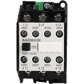 Baomain AC Contactor CJX1-22/22 AC 36V 50/60Hz Coil 20A 3-Phase 3-Pole 2NO + 2NC