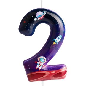 Space Astronaut Theme Candles,Birthday Number 5 Candles,Happy Birthday Candles,Space Theme Blue Star Ball Cake Toppers for Boys Girls Kids Anniversary Celebrations Birthday Party