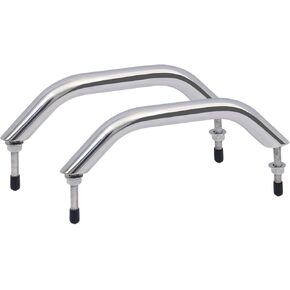 2 Pcs Boat Grab Handles, Boat Marine Grab Handle Hand Rail with Flange & Stud, Stainless Steel Boat Handrail, Marine Grab Handle for Yacht, Camper, Trailer, Motor Home, Boat