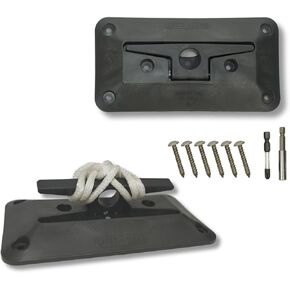 مقعد القارب CIPA - مرابط القارب الأسود القابل للطي من النايلون الأسود مقاس 10 بوصة - يتضمن أجهزة الرصيف للتركيب على رصيف القارب. يسمح مربط القارب القابل للطي بمربط تثبيت متساطح. in Kuwait