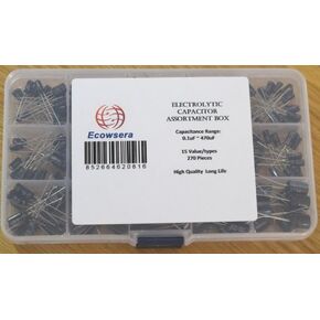 15 Value 270 pcs Electrolytic Capacitors Assortment Box Easy Use