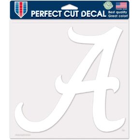 Alabama Crimson Tide NCAA Vinyl Die Cut Window Decal Auto Car Logo White 8x8 Sticker College Licensed Team Logo