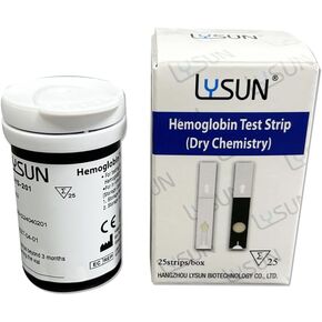 BHS-201 New Upgraded Version Hemoglobin Test Strips 25pcs, White