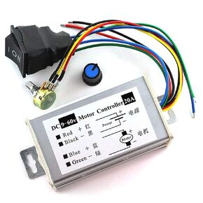 DZS Elec 1pc DC Motor Speed Controller 9-60V Forward/Reverse High Power PWM Control Switch Motor Speed Regulator DC 12V 24V 36V 48V 60V 20A 1200W