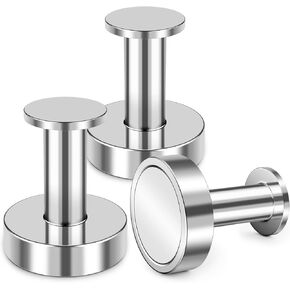 3Pack Magnetic Hooks Heavy Duty Magnetic Hanger, Super Strong Magnetic Hooks for Hanging Coats and Bags, Push Pin Style Neodymium Magnet Hooks, Heavy Duty Magnet Hooks