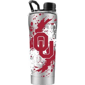 Gametime Sidekicks Oklahoma Sooners Stainless Steel Shaker Tumbler w/Shaker Ball - Officially Licensed, 18/8 Stainless Steel, Double-walled, Vacuum-insulated, UV LED Printed Logos