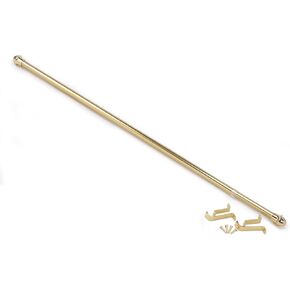 قضيب ستارة نافذة مزخرف من فانتازيا كافيه، عرض قابل للتعديل 48 بوصة - 86 بوصة، قطر 5/8 بوصة، عرض 2 بوصة - نحاس مع نهايات مطابقة - قضيب تلسكوبي سهل التركيب - الأقواس والأجهزة متضمنة in Kuwait