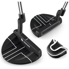 Tangkula Golf Putter with Head Cover, 35 Inches Mallet Style Putter with Alignment Lines to Improve Accuracy, Right Hand Golf Club Putter
